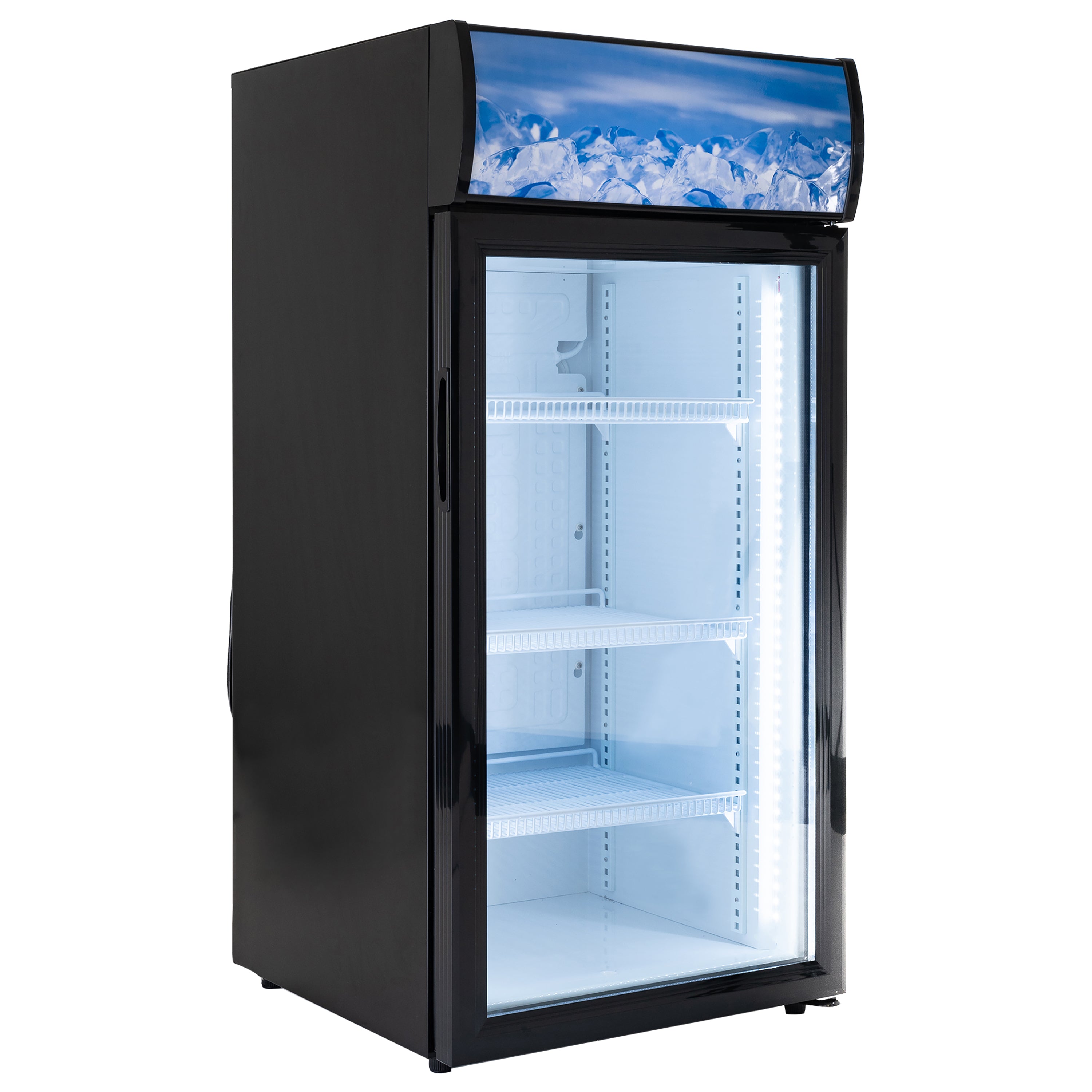 Black Diamond Countertop Display Refrigerator, Single Glass Door