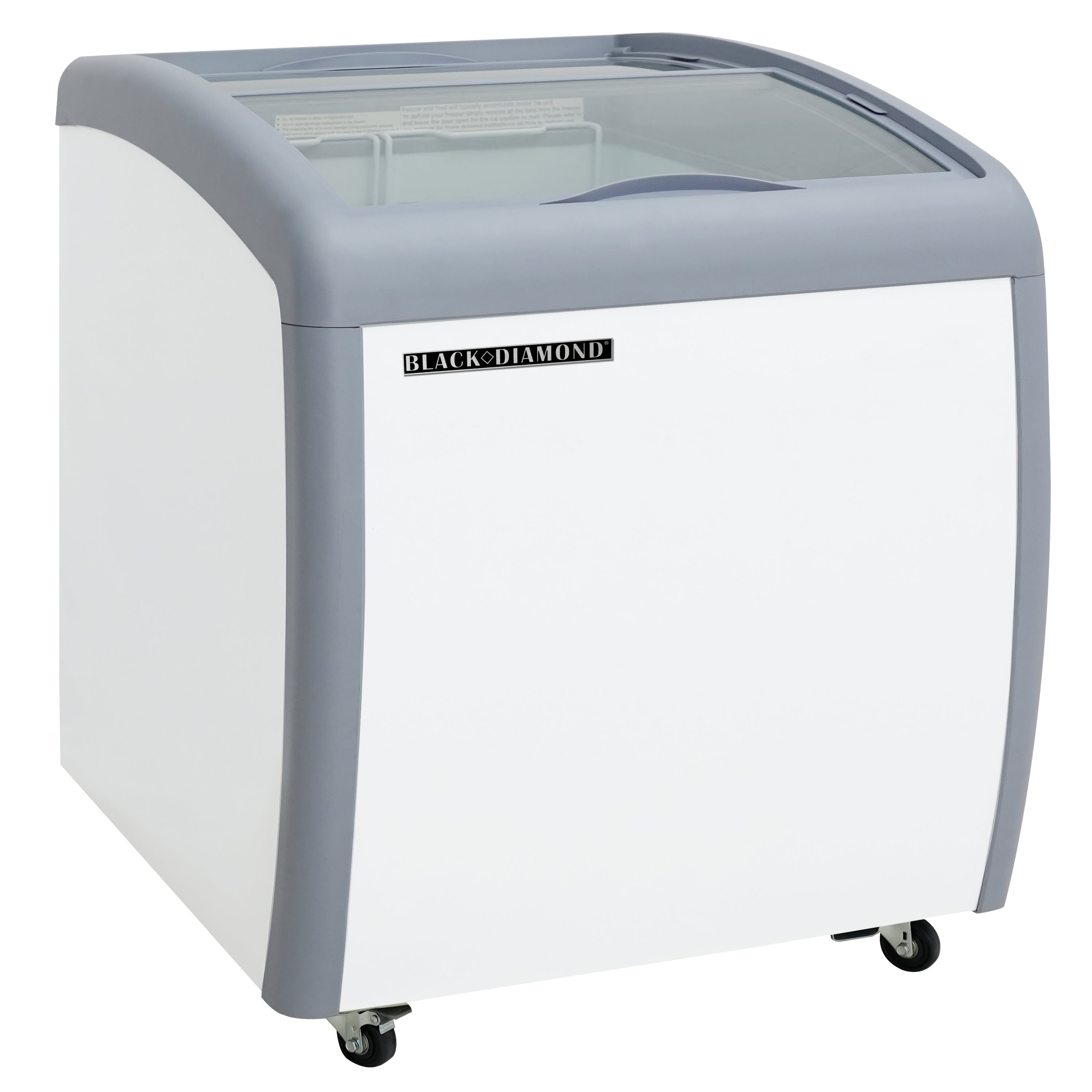 Black Diamond Chest Freezer, Two Glass Doors, 4 cu ft Capacity, in