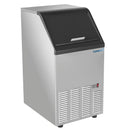 Lunar Ice Self-Contained Ice Machine, 80 lbs, Full Dice Ice Cubes, with 25 lb Built-in Ice Storage Bin, in Stainless Steel with Black Trim (LUIM-80)