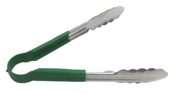 Adcraft Scalloped Edge Tong (10", green)