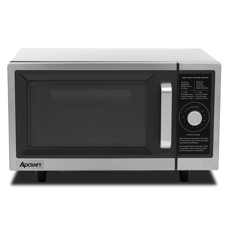 Adcraft Commercial Microwave with Dial Control, 1000 Watt, in Stainless Steel