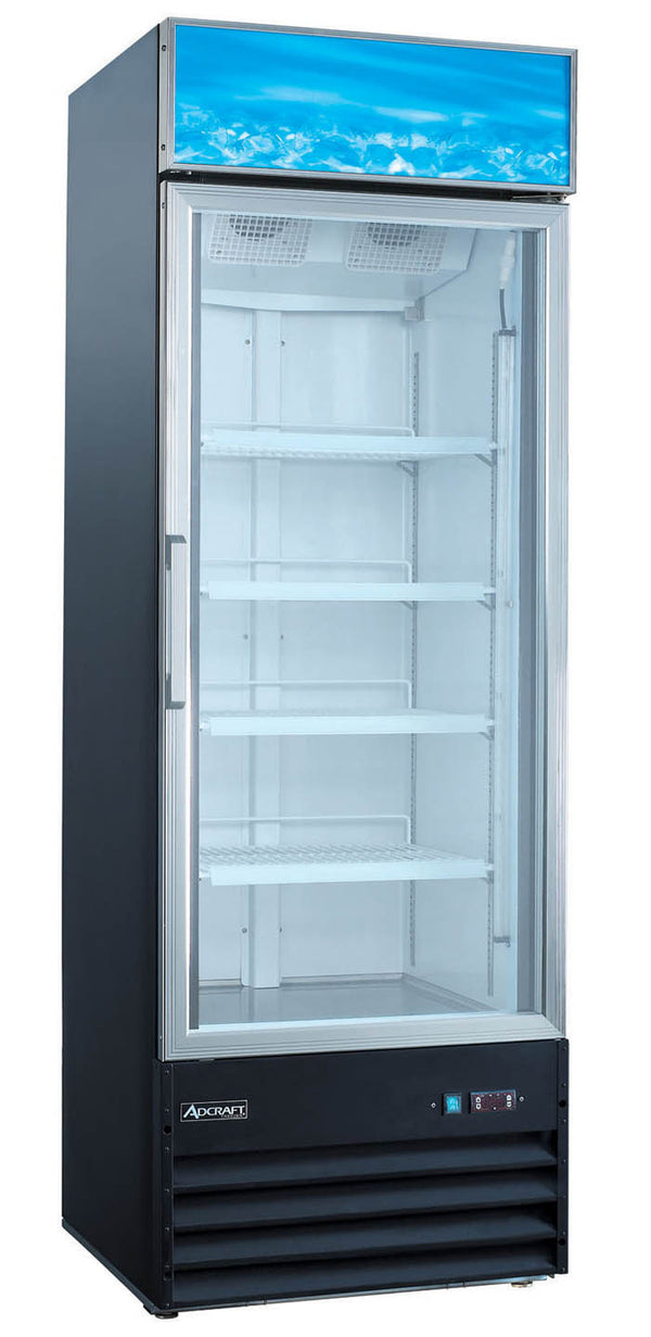 U-Star 1 Swing Glass Door Merchandiser Freezer, in Black