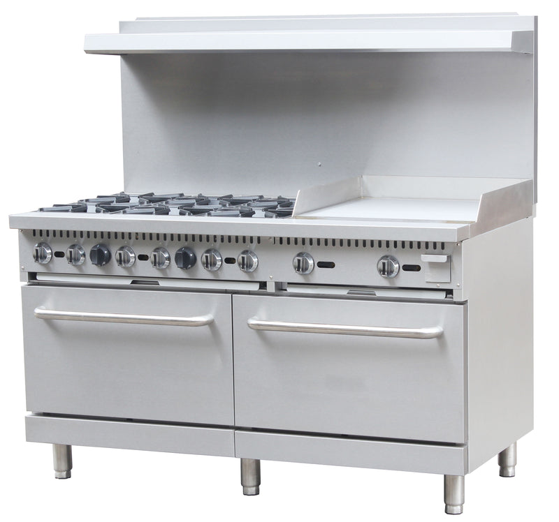 Black Diamond Gas Range with Griddle Combo, in Stainless Steel