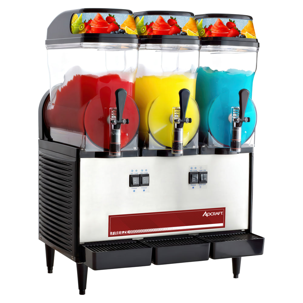 Adcraft Triple 3 Gallon Bowl Frozen Granita Machine, in Black/Stainless Steel