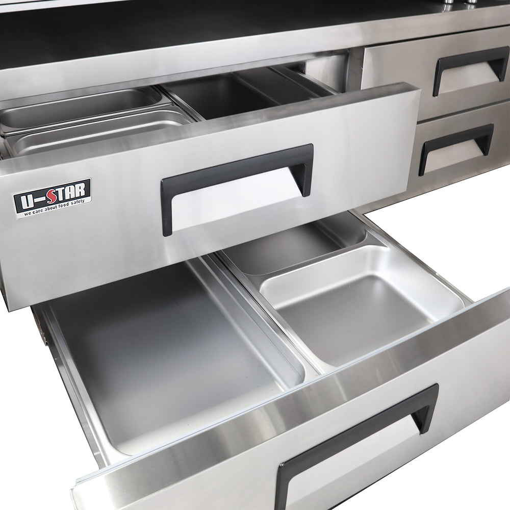Black Diamond Refrigerated Chef Base, 2 Drawers, 10.6 cu ft, in Stainless Steel