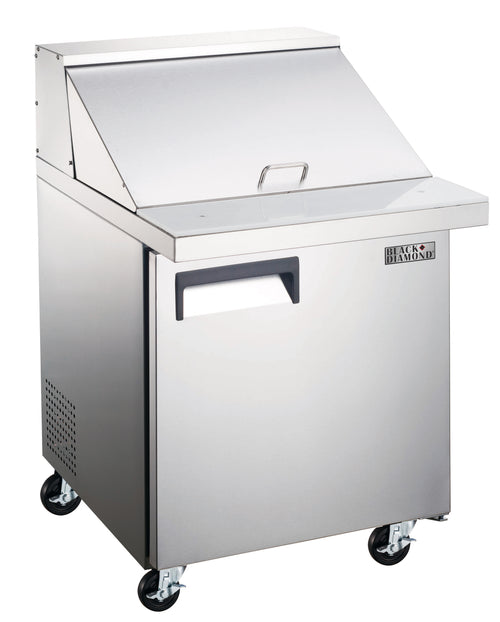 Black Diamond Refrigerated Salad/Sandwich Prep Table, 1 Door, 27" in Stainless Steel