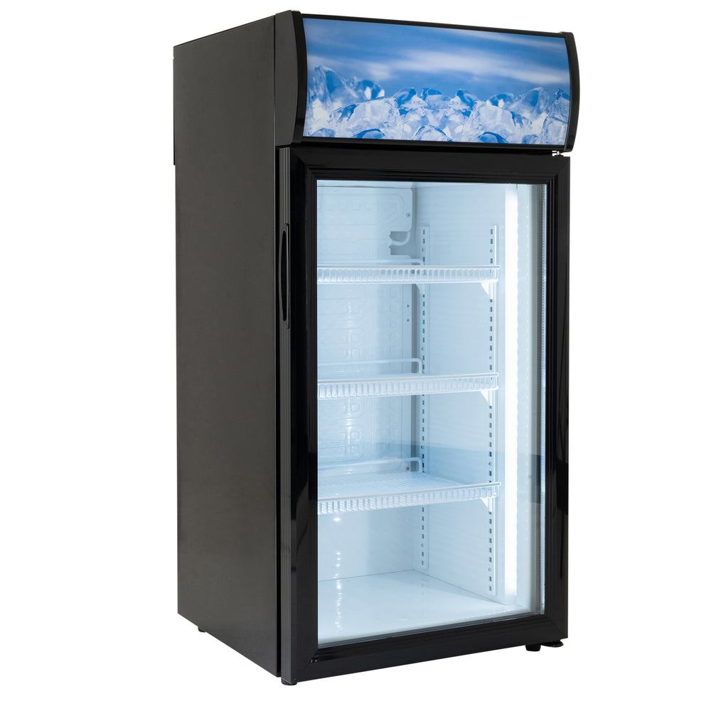 Black Diamond Countertop Display Refrigerator, Single Glass Door, 2.7 cu ft, in Black