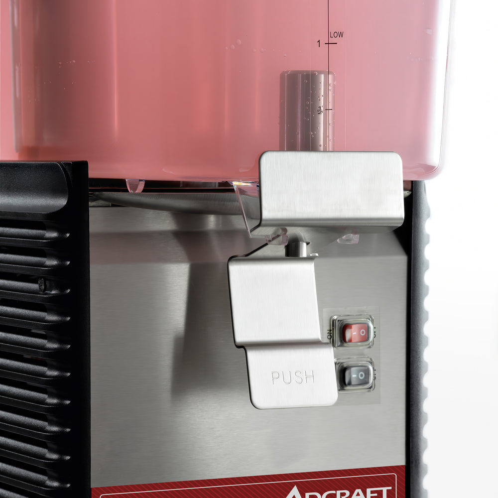 Adcraft Single 3 Gallon Bowl Refrigerated Drink Dispenser, in Silver/Black