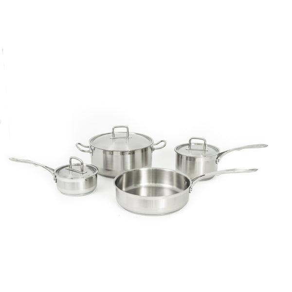 Adcraft Deluxe 7-Piece Cookware Set, 18/8 Stainless Steel