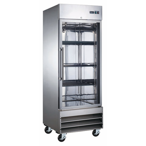 Black Diamond 1 Glass Door Reach-In Refrigerator, 23.1 cu ft, in Stainless Steel