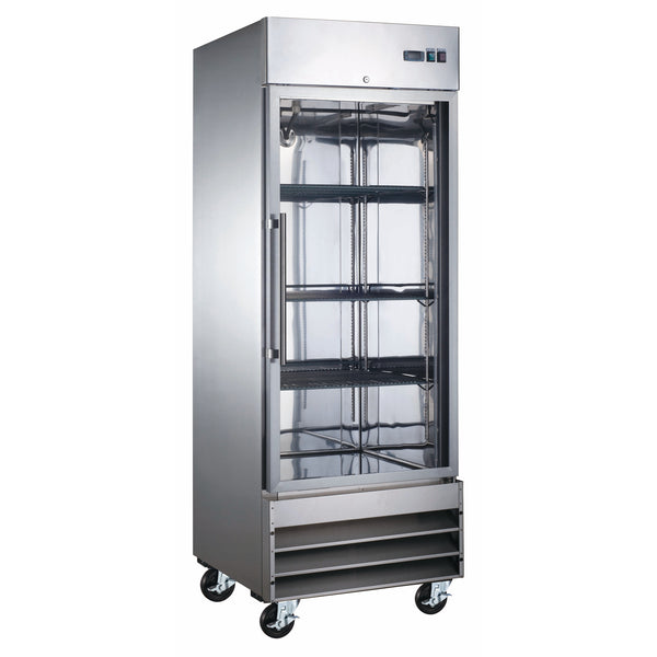 U-Star 1 Glass Door Reach-In Freezer, in Stainless Steel