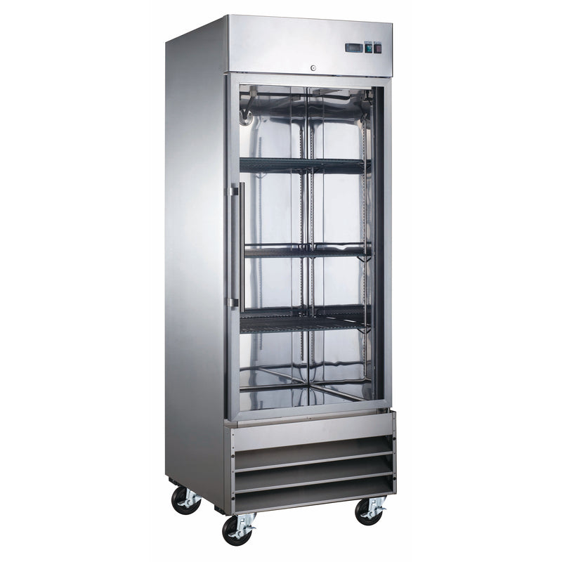 U-Star 1 Glass Door Reach-In Refrigerator, in Silver