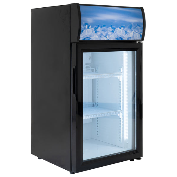 Black Diamond Countertop Display Refrigerator, Single Glass Door, 2 cu ft, in Black