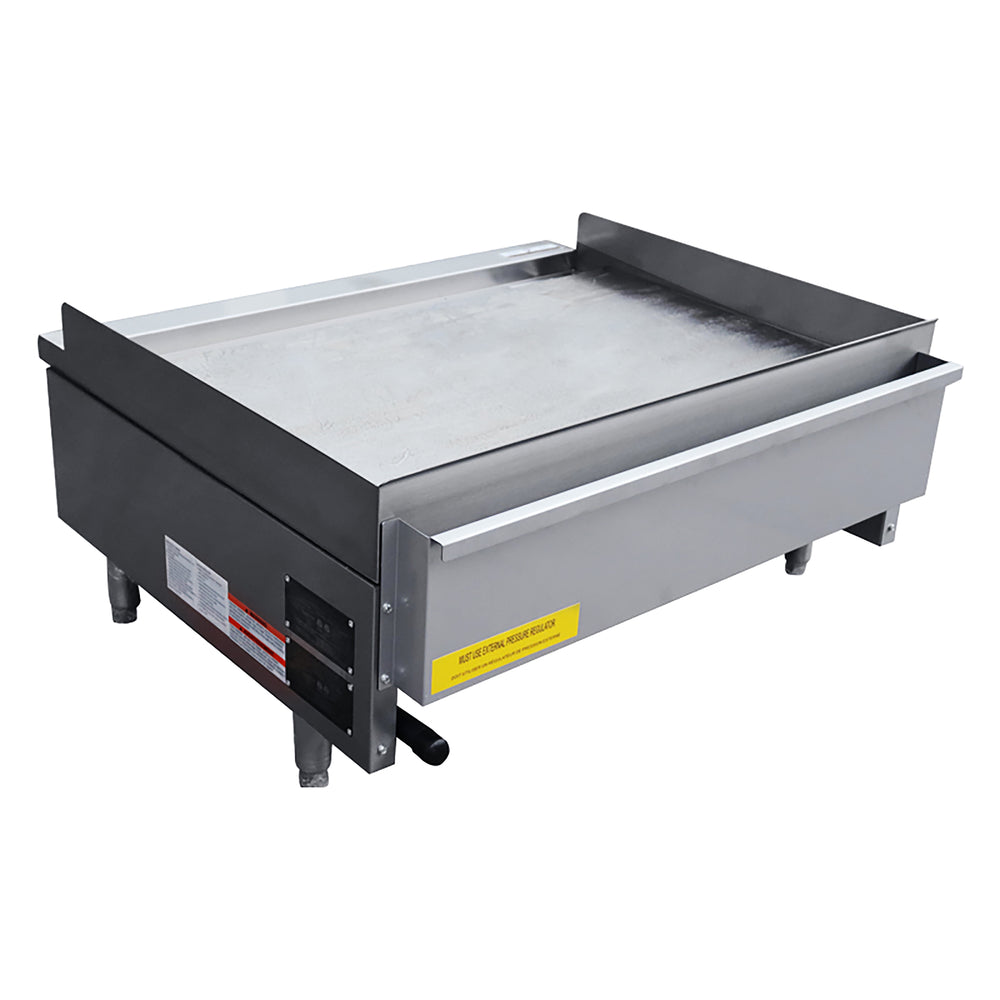 Black Diamond 36" Heavy Duty Thermostatic Gas Griddle, 3 Burners, in Stainless Steel