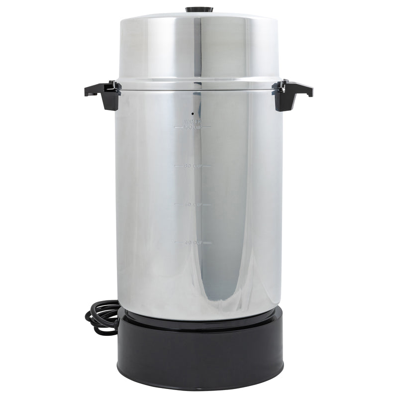 Adcraft 100 Cup Coffee Urn, 1500W, in Silver