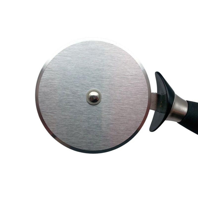 Adcraft Get-A-Grip Pizza Cutter with Santoprene Handle, in Stainless Steel/Black