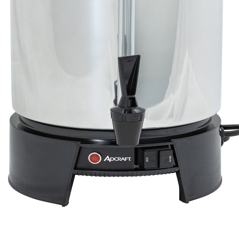 Adcraft 100 Cup Coffee Urn, 1500W, in Silver