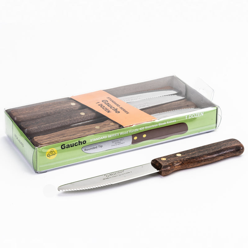 Adcraft "Gaucho" Steak Knife, 1 Doz., Stainless Steel