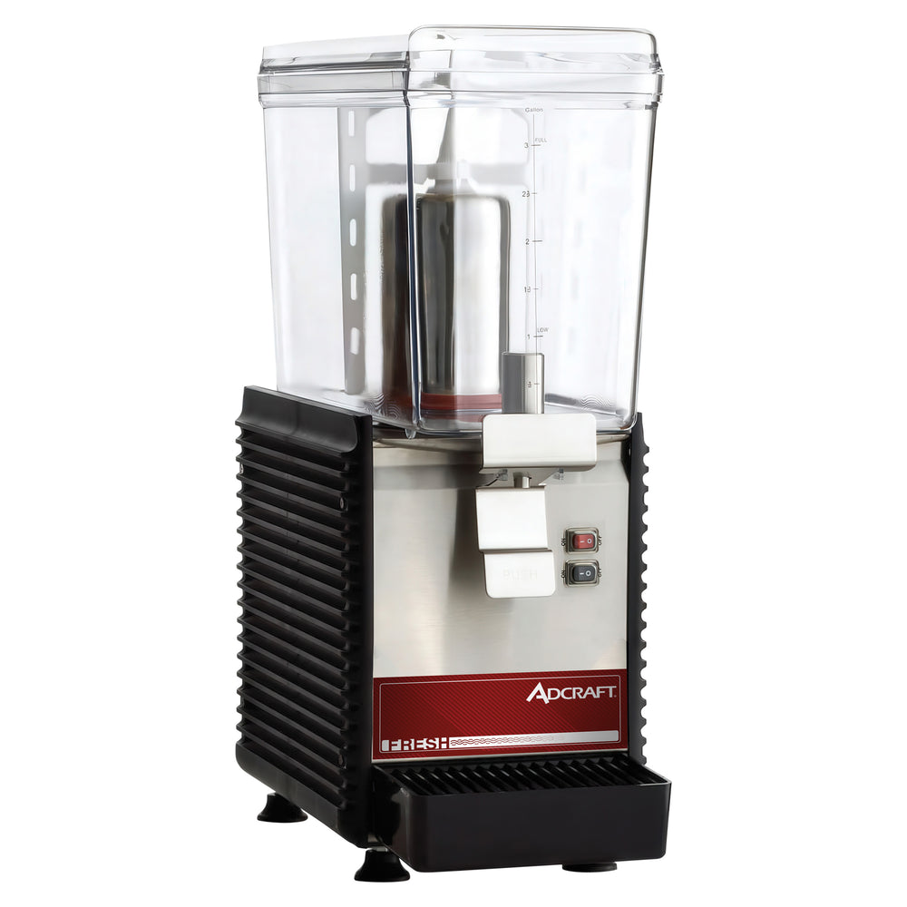 Adcraft Single 3 Gallon Bowl Refrigerated Drink Dispenser, in Silver/Black
