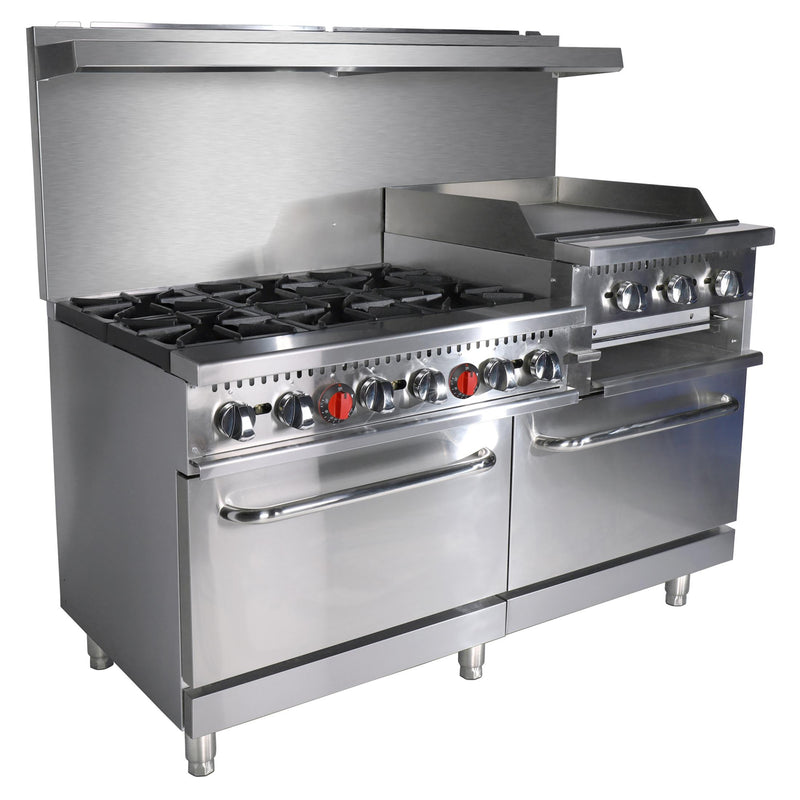 Black Diamond Gas Range with Griddle Combo, in Stainless Steel