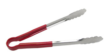 Adcraft Scalloped Edge Tong (10", red)
