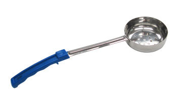 Adcraft One Piece Ladoon (8 oz.,perforated bowl, blue handle)