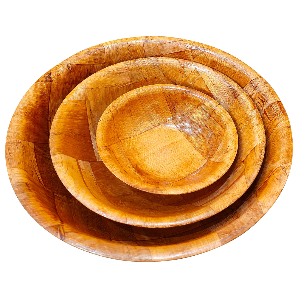 Adcraft Woven Wood Salad Bowl 8"