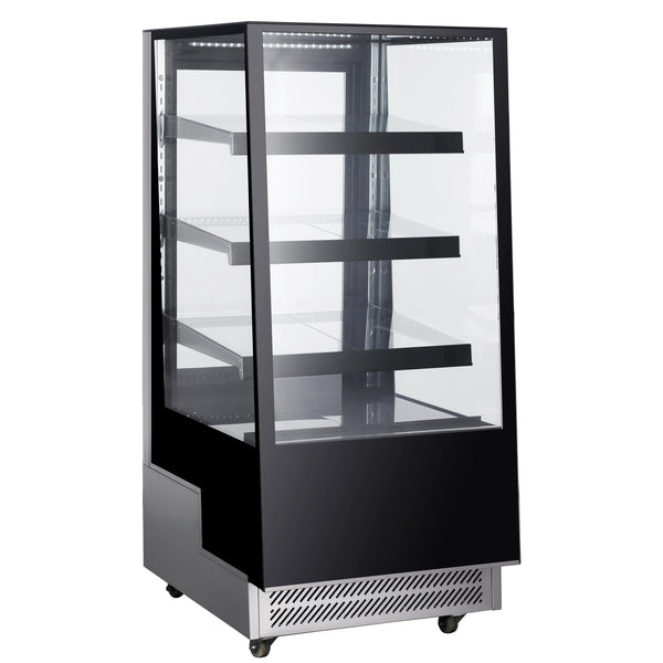 Black Diamond Glass Door Display Refrigerator, in Black