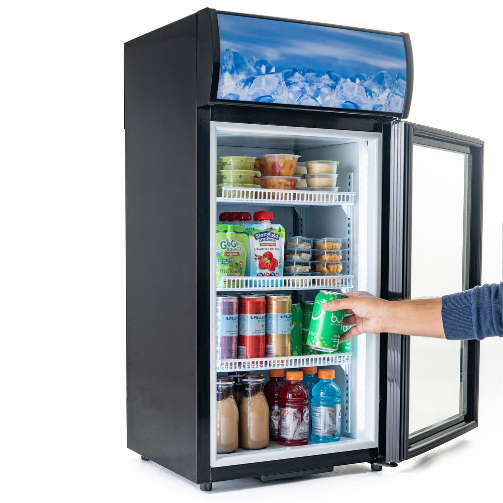 Black Diamond Countertop Display Refrigerator, Single Glass Door, 2.7 cu ft, in Black