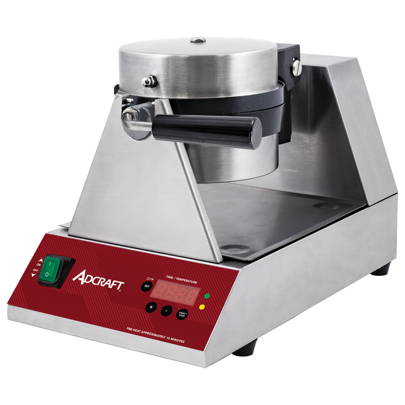 Adcraft Single Belgian Waffle Maker, in Stainless Steel