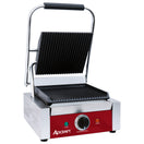 Adcraft Sandwich Grill with Grooved Plates, 8.6" x 9.2" Cooking Surface, in Stainless Steel