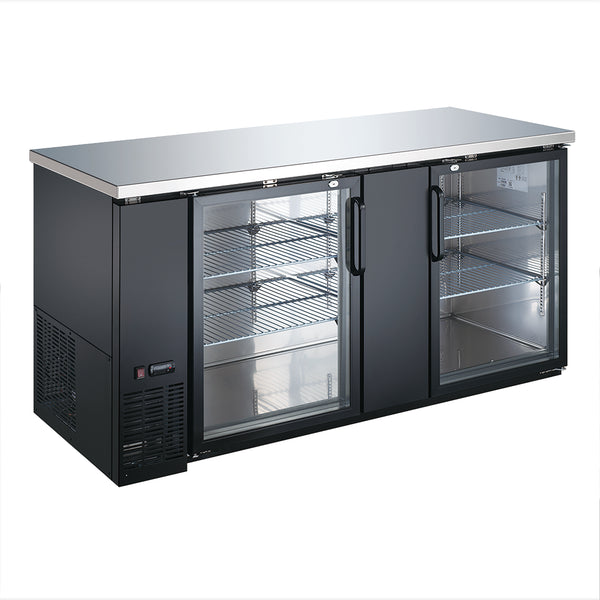 U-Star 2 Glass Door Back Bar Cooler, in Black