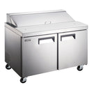 Black Diamond Refrigerated Salad/Sandwich Prep Table, 2 Solid Doors, 18.4 cu ft, in Stainless Steel