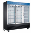 Black Diamond Merchandiser Refrigerator, 3 Swing Glass Doors, 58.2 cu ft Capacity, in Black