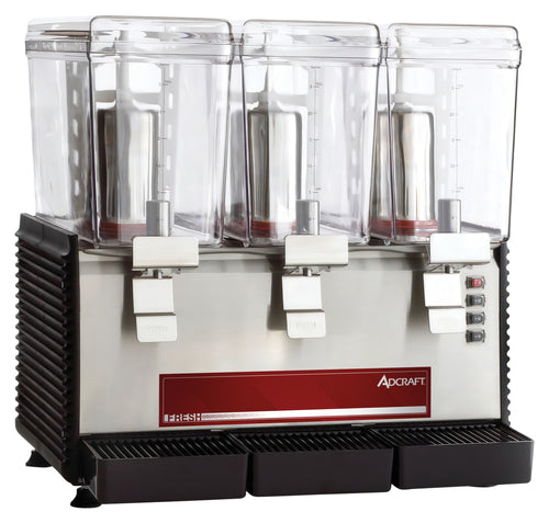 Adcraft Triple 3 Gallon Bowl Refrigerated Drink Dispenser, in Black/Silver
