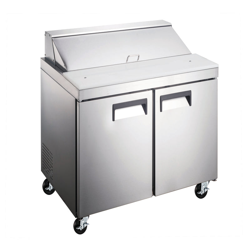 U-Star 2 Door Refrigerated Salad/Sandwich Prep Table, in Silver