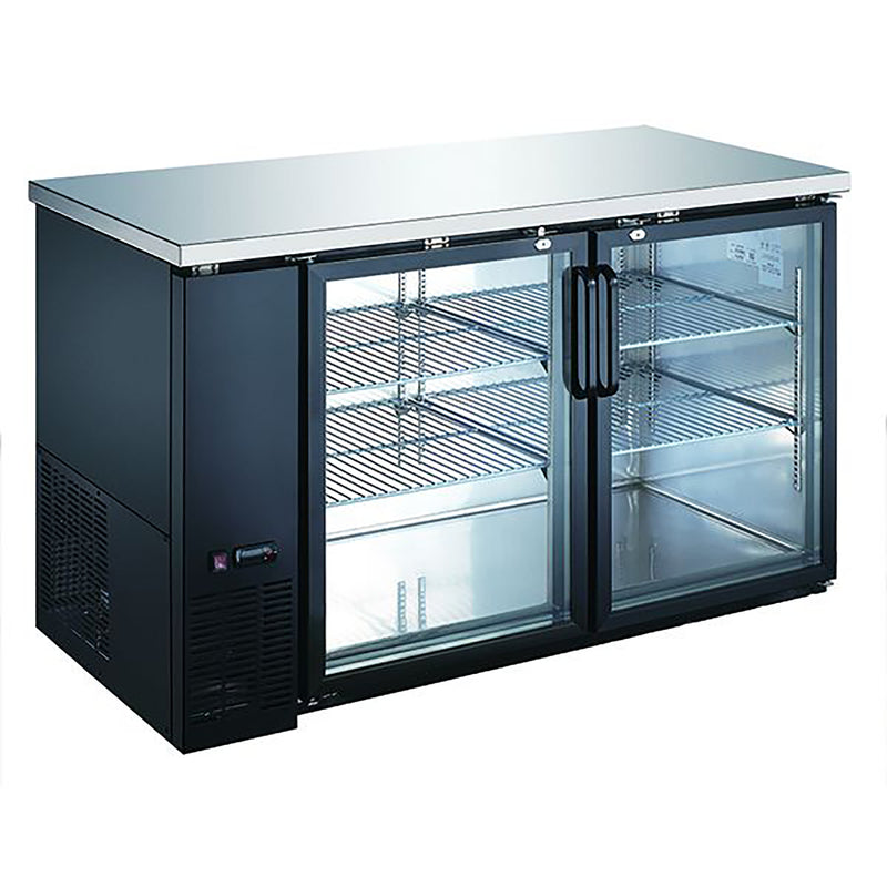 U-Star 2 Glass Door Back Bar Cooler, in Black