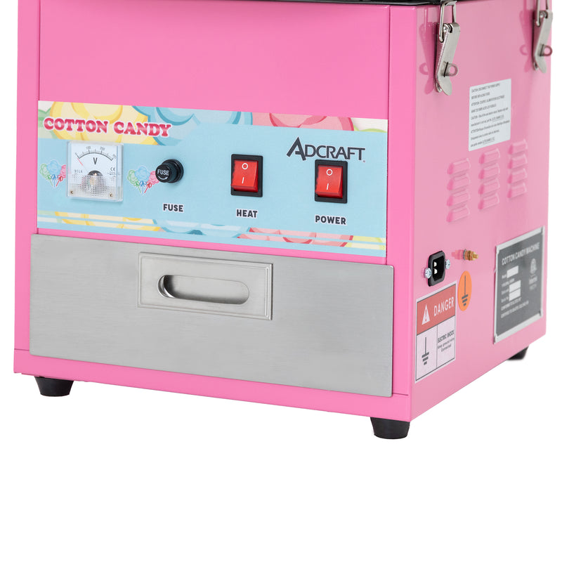 Adcraft Cotton Candy Machine with Stainless Steel Supply Drawer