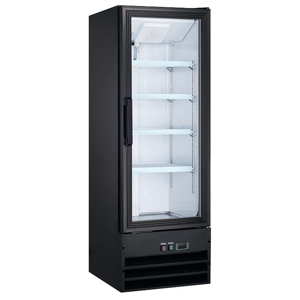 U-Star 1 Swing Glass Door Merchandiser Refrigerator, in Black