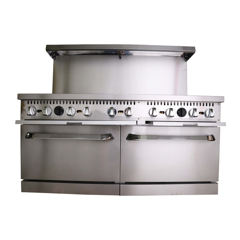 Black Diamond Gas Range with 10 Burners and 2 Ovens, in Stainless Steel