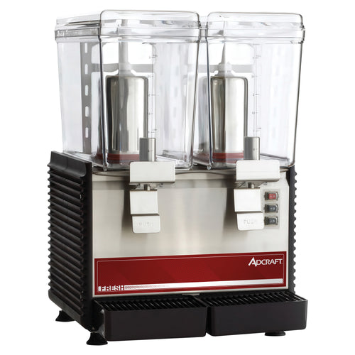 Adcraft Double 3 Gallon Bowl Refrigerated Drink Dispenser, in Black/Silver