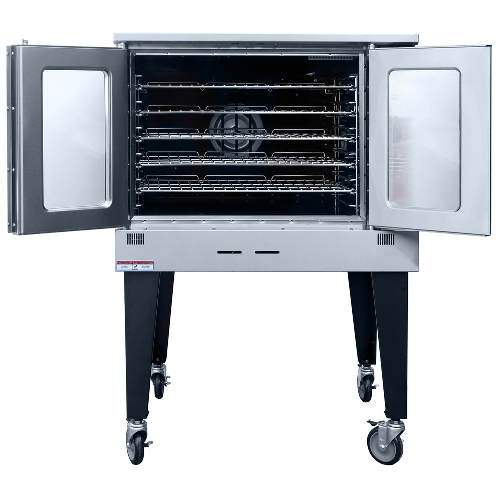 Black Diamond Full Size Electric Convection Oven, in Black/Red