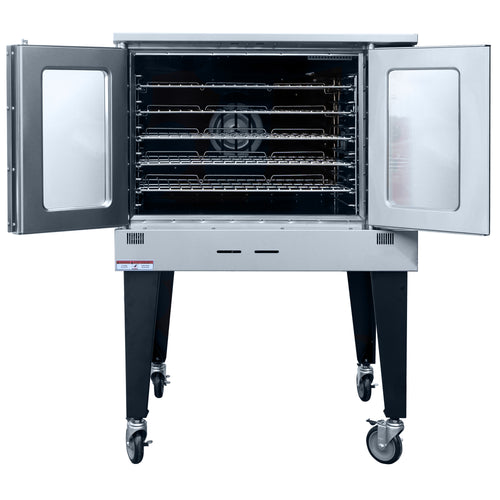Black Diamond Full Size Electric Convection Oven, in Black/Red
