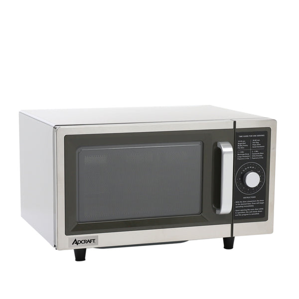 Adcraft Commercial Microwave with Dial Control, 1000 Watt, in Stainless Steel