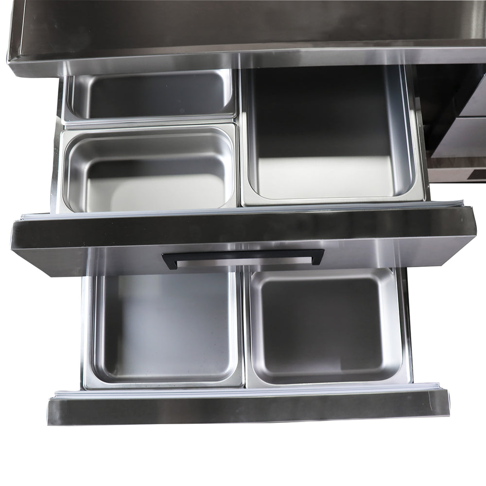 Black Diamond Refrigerated Chef Base, 2 Drawers, 10.6 cu ft, in Stainless Steel