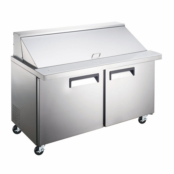 U-Star 2 Door Refrigerated Mega Top Salad/Sandwich Prep Table, in Silver