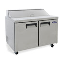 Grista 2 Door Refrigerated Salad/Sandwich Prep Table, in Silver/White