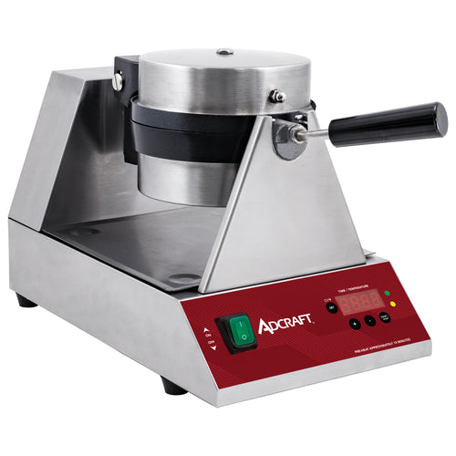 Adcraft Single Belgian Waffle Maker, 7", in Stainless Steel