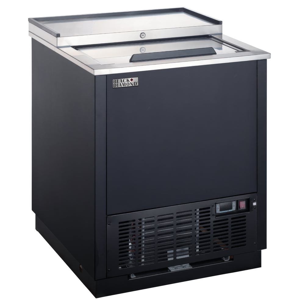 Black Diamond Glass Froster, 1 Sliding Door, 4.9 cu ft Capacity, in Black