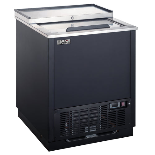 Black Diamond Glass Froster, 1 Sliding Door, 4.9 cu ft Capacity, in Black